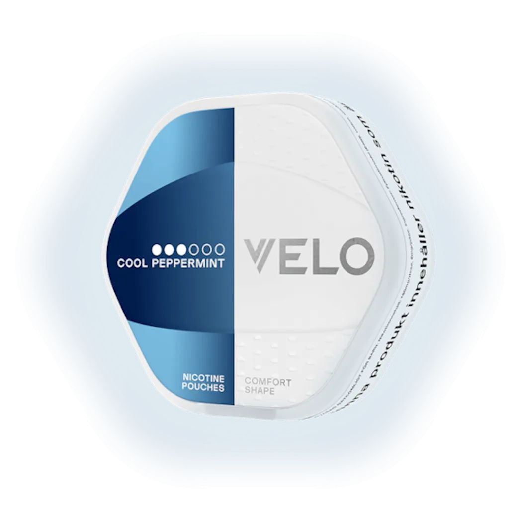 VELO Shift Cool Peppermint 8mg nicotine pouches — 20 pouches per can