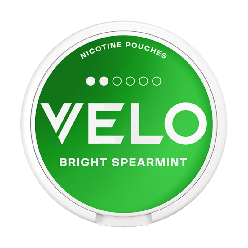 VELO Bright Spearmint Mini 4mg nicotine pouches — 20 pouches per can