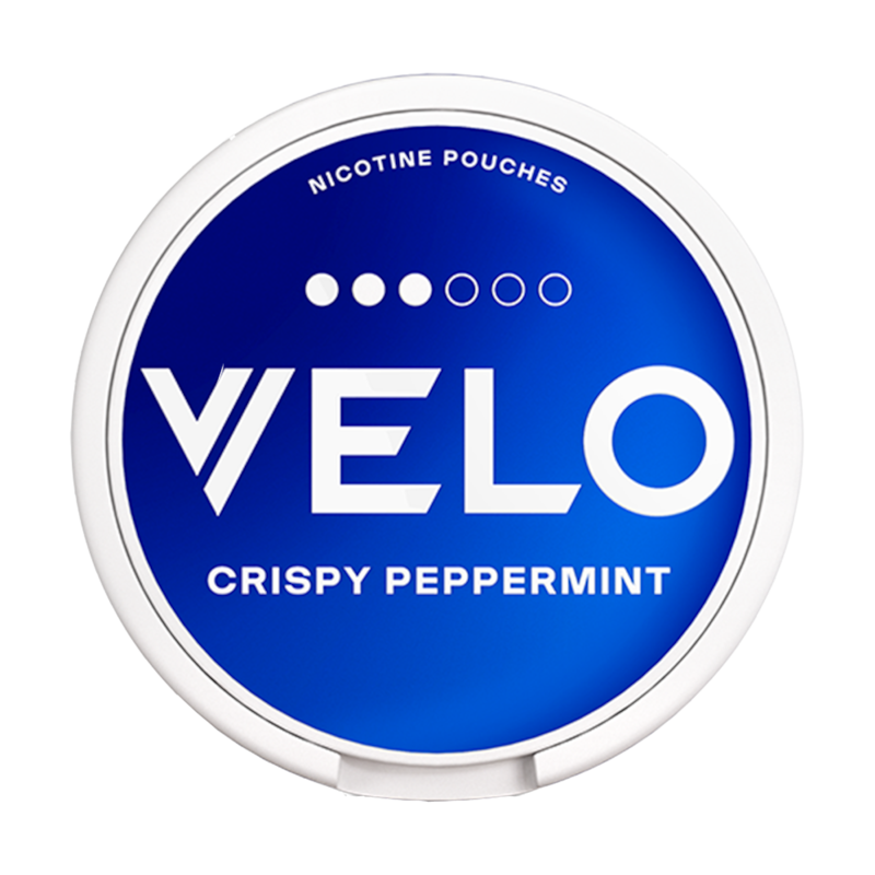 VELO Crispy Peppermint 10mg nicotine pouches — 20 pouches per can