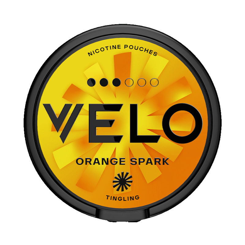 VELO Orange Spark 11mg nicotine pouches — 20 pouches per can