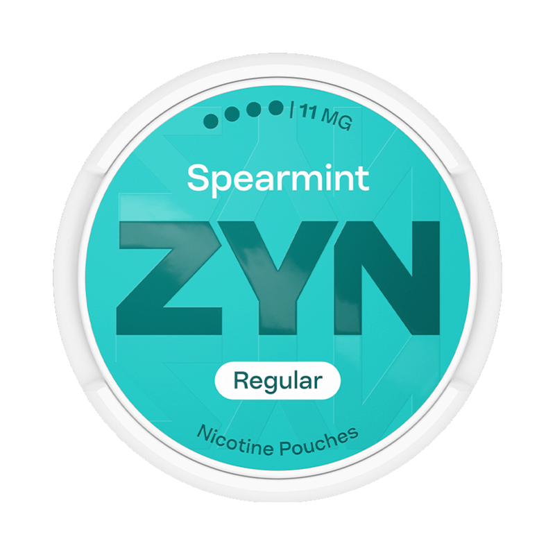 ZYN Spearmint Slim Strong 9mg nicotine pouches — 20 pouches per can