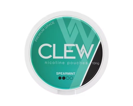 CLEW Spearmint 10mg nicotine pouches — 20 pouches per can
