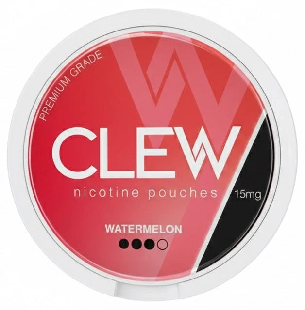 CLEW Watermelon 15mg nicotine pouches — flavour, 15mg, 20 pouches per can