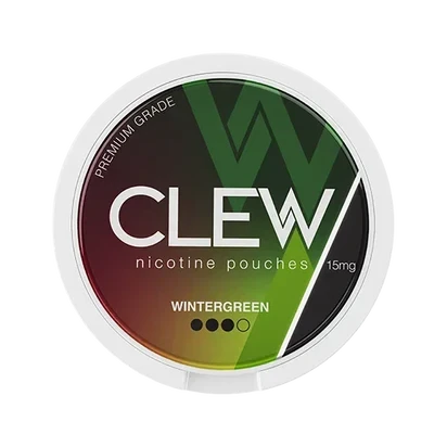 CLEW Wintergreen 15mg nicotine pouches — flavour, 15mg, 20 pouches per can