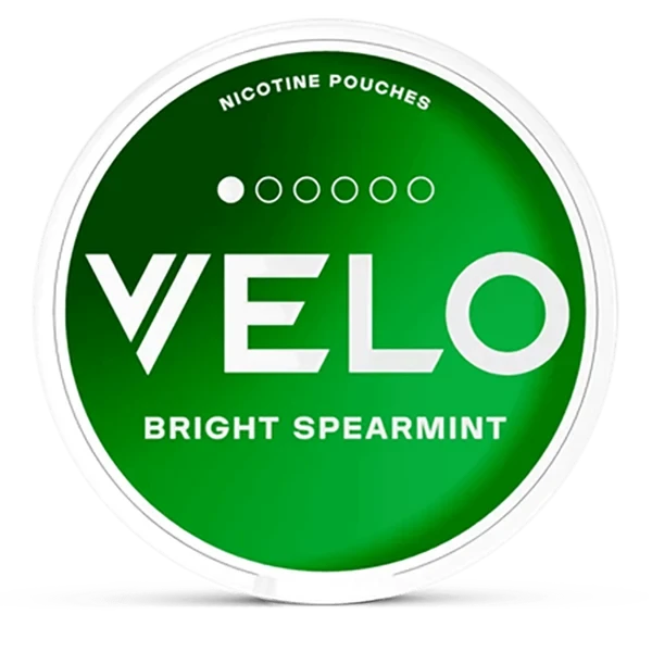 VELO Bright Spearmint Mini 4mg nicotine pouches — 20 pouches per can