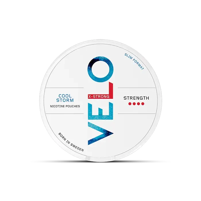 VELO Cool Storm 14mg nicotine pouches — flavour, 14mg, 20 pouches per can