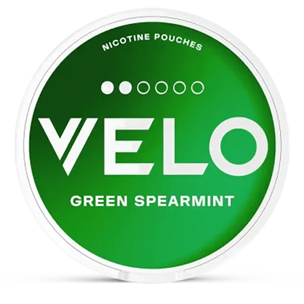 VELO Green Spearmint 6mg nicotine pouches — 20 pouches per can