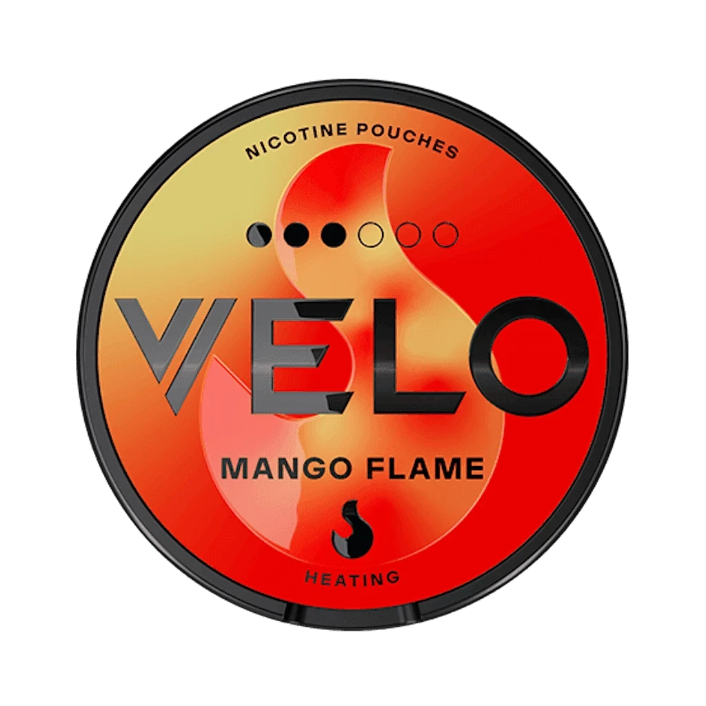 VELO Mango Flame 10mg nicotine pouches — flavour, 10mg, 20 pouches per can