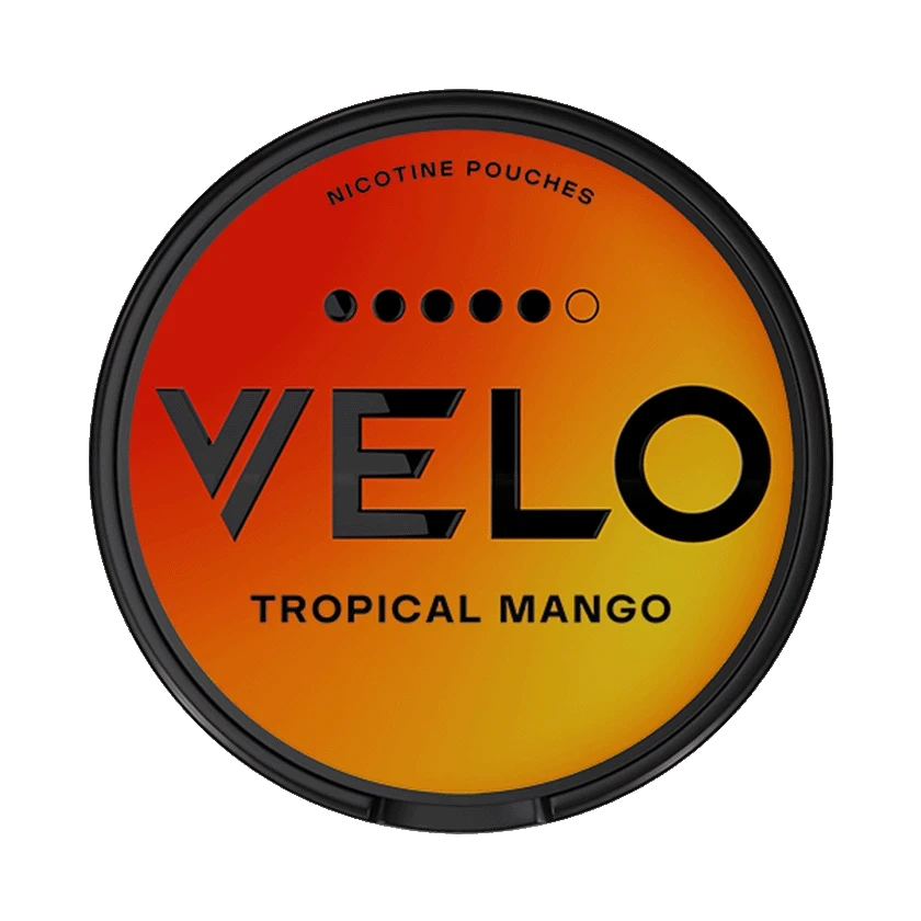 VELO Tropical Mango 14mg nicotine pouches — 20 pouches per can