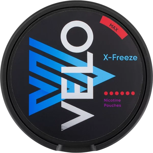 VELO X-Freeze Max nicotine pouches — flavour, 17mg, 20 pouches per can
